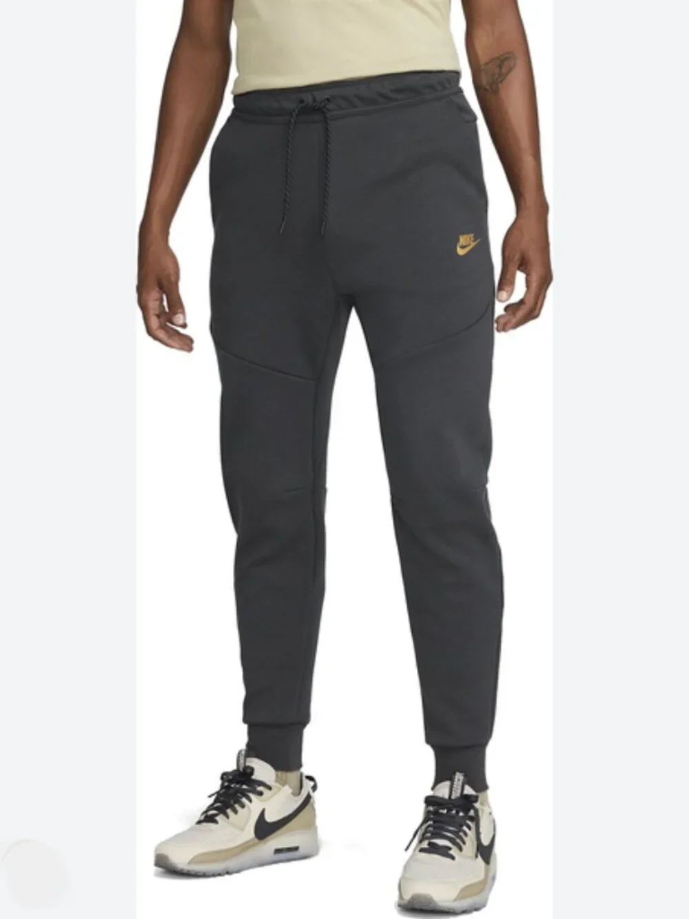 NIKE Tech Fleece Brushed Suede Jogger Pants Tapered DV0538-074 Gray/Black Sz XL
